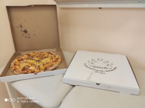 Patkó vendéglő felajánlása, pizzák